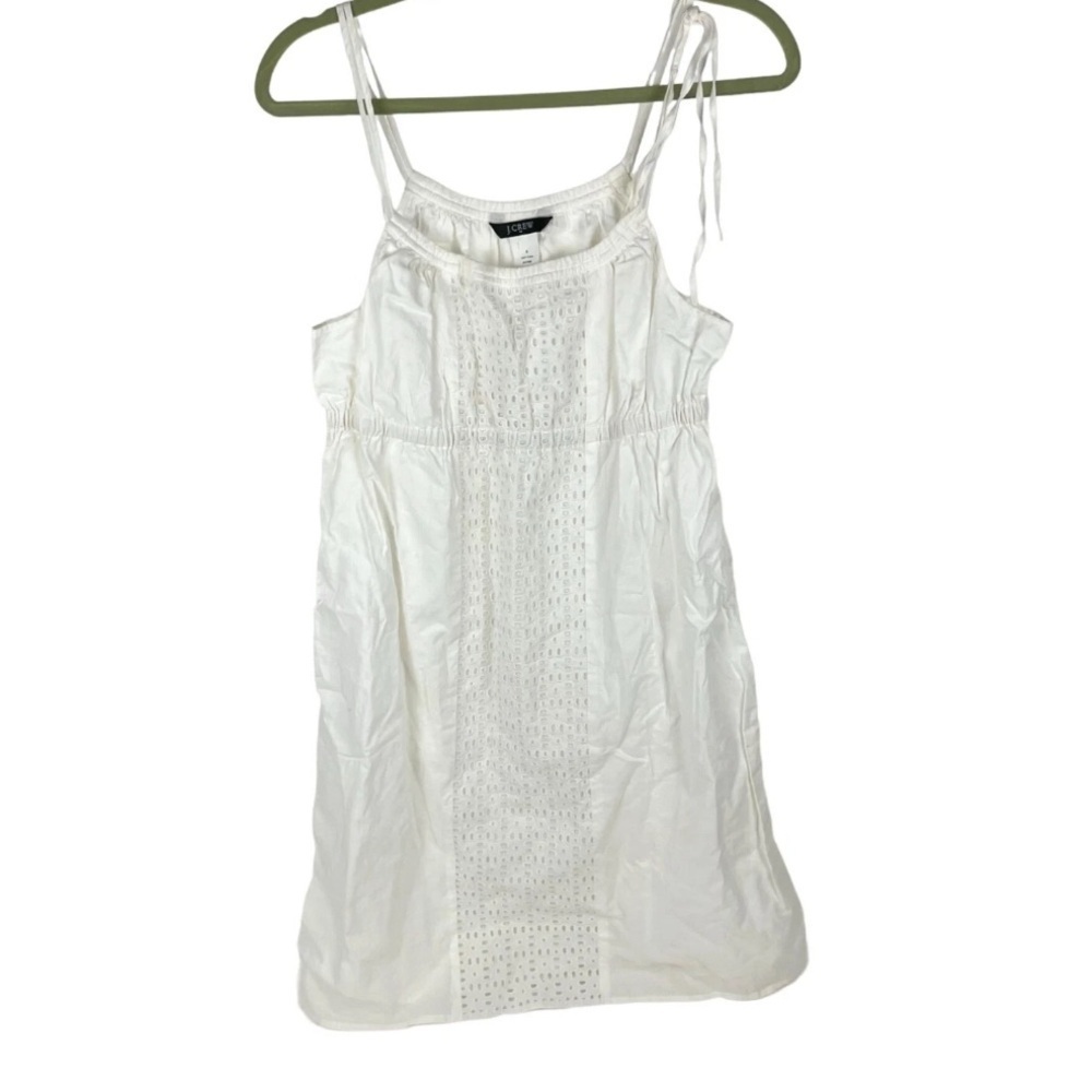 J.Crew White Eyelet Spaghetti Strap Summer Dress Sz. M